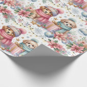 トレンディークリスマスパピズラッピング紙 ラッピングペーパー (角)