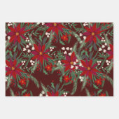 トレンディークリスマスフローライラストレーション4写真 ラッピングペーパーシート (正面)