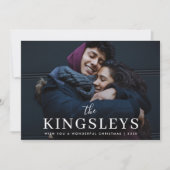 トレンディークリスマスブラックスタイリッシュカップルモダンの写真 シーズンカード (正面)