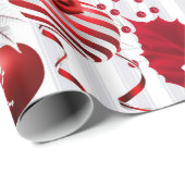 トレンディークリスマスボールとポインセチア ラッピングペーパー (ロールコーナー)