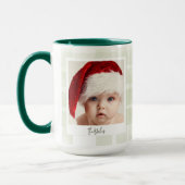 トレンディークリスマスマグ | 二重カスタムフォトグリーン マグカップ (左)