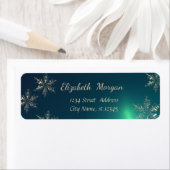 トレンディークリスマス、雪片、緑 ラベル (インサイチュ)