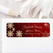 トレンディークリスマス、雪片、赤 ラベル (インサイチュ)