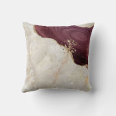 トレンディークリームバーガンディ大理石のテクスチャ クッション (裏面)