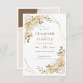 トレンディークリーム日付保存結婚式招待状 招待状 (正面/裏面)