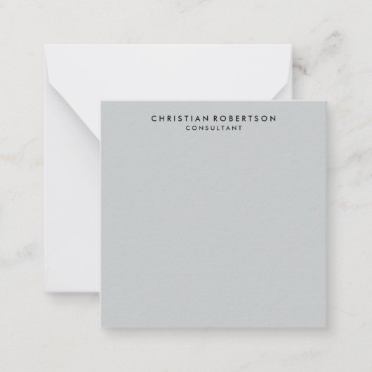 トレンディークリーンシンプルグレー・コンサルタント・ビジネス ノートカード (正面)