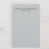 トレンディークリーンシンプルグレー・コンサルタント・ビジネス 便箋 (正面/裏面)