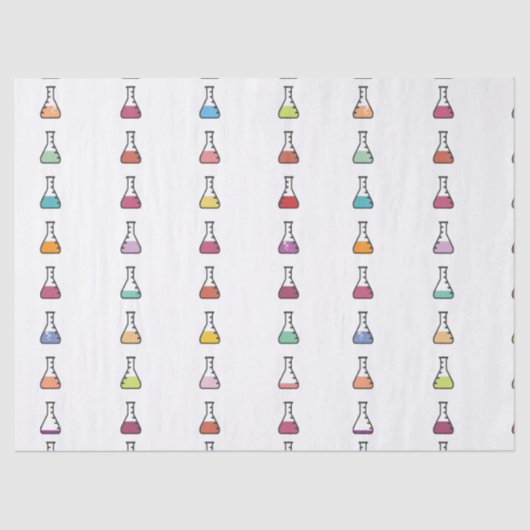 トレンディークールな化学ビーカーのイラストレーション 薄葉紙 (正面)