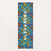 トレンディークールカラフルヒョウの柄と名前 ヨガマット (正面)