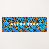 トレンディークールカラフルヒョウの柄と名前 ヨガマット (正面(横))