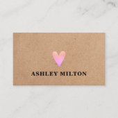 トレンディークールバラ印刷クラフト紙ハート美しい 名刺 (正面)