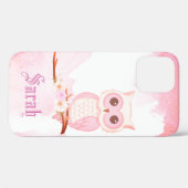 トレンディークールピンクフクロウケースメイトiPhoneケース Case-Mate iPhoneケース (裏面 (横))