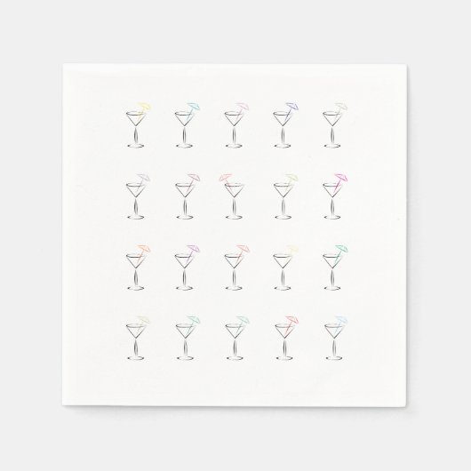 トレンディークールマルティーニグラス スタンダードカクテルナプキン (正面)