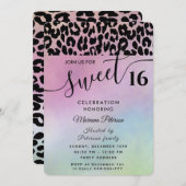 トレンディークール魅力的なヒョウ甘い16招待状 招待状 (正面/裏面)