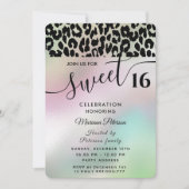 トレンディークール魅力的なヒョウ甘い16招待状 招待状 (正面)