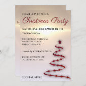 トレンディークール，美しい，赤いクリスマスツリー 招待状 (正面/裏面)