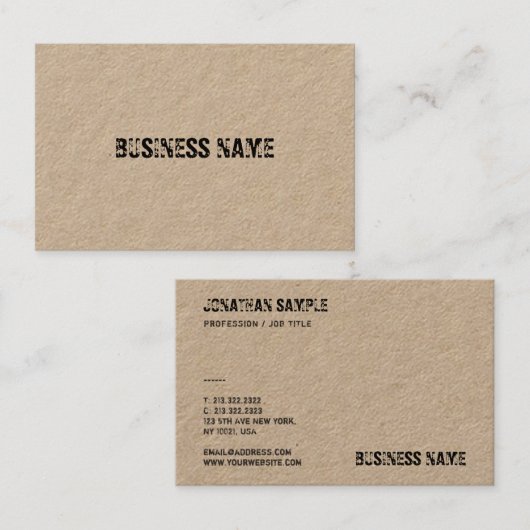 トレンディーク実在ラフト紙動揺して文字テンプレート 名刺 (正面/裏面)