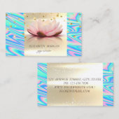 トレンディーグエレガントラモハウス金ゴールドホログラフィックロータス 名刺 (正面/裏面)