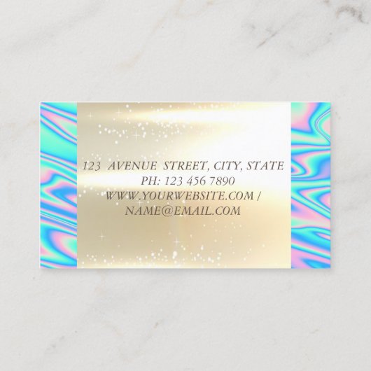 トレンディーグエレガントラモハウス金ゴールドホログラフィックロータス 名刺 (裏面)