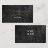 トレンディーグスタイリッシュレーパターンオレンジ色スクリプトマネージャ 名刺 (正面/裏面)