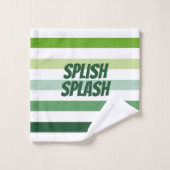 トレンディーグストライプリーン バスタオルセット (ウォッシュタオル)