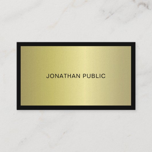 トレンディーグモダンラマエレガント金ゴールドプレインラグジュアリー 名刺 (正面)