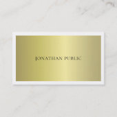 トレンディーグモダンラマエレガント金ゴールドプレインラグジュアリー 名刺 (正面)