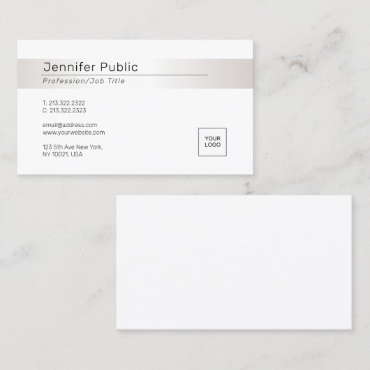 トレンディーグモダンラマーシルバーフェイクテンプレート 名刺 (正面/裏面)