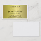 トレンディーグモダンラマー金ゴールドルックプレインラックス 名刺 (正面/裏面)