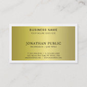 トレンディーグモダンラマー金ゴールドルックプレインラックス 名刺 (正面)