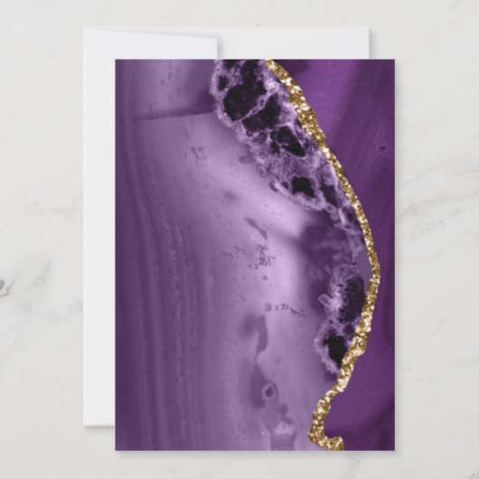 トレンディーグモダンリーン金ゴールドアゲート結婚式招待状 招待状 (裏面)