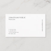 トレンディーグモダンレーエレガントホワイトプロフェッショナルトップ 名刺 (裏面)