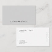 トレンディーグモダンレーエレガントホワイトプロフェッショナルトップ 名刺 (正面/裏面)