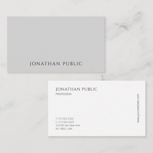 トレンディーグモダンレーエレガントホワイトプロフェッショナルトップ 名刺 (正面/裏面)