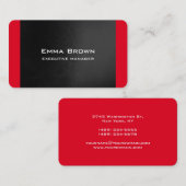 トレンディーグモダンレーエレガントレッド・エグゼクティブマネージャ 名刺 (正面/裏面)