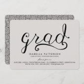 トレンディーグラッドグレー卒業招待状 招待状 (正面/裏面)