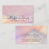 トレンディーグラデーションピンクメイクヘアサロン 名刺 (正面/裏面)