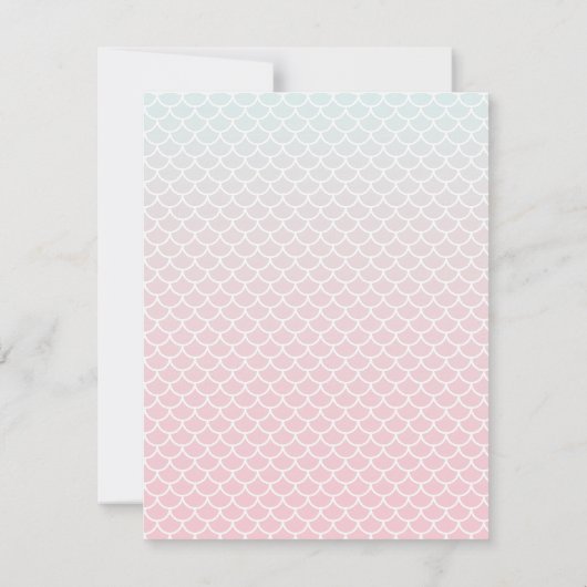 トレンディーグラデーションマーメイドテールガールズバースデーパーティー 招待状 (裏面)