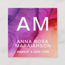 *~*トレンディーグラデーション抽象芸術アートQRロゴフォト スクエア名刺