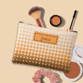 トレンディーグラデーション水玉模様名前をカスタムする アクセサリーポーチ