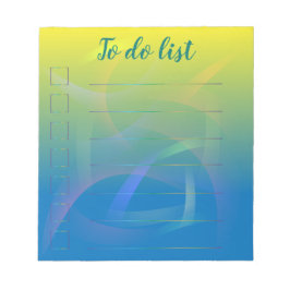 トレンディーグラデーション黄色から青への抽象芸術一覧 ノートパッド