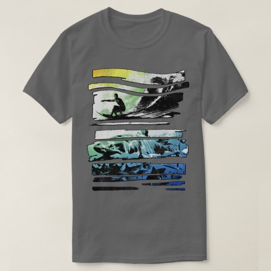 トレンディーグラフィックサーフシャーク細断パネル Tシャツ (デザイン正面)