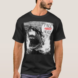 トレンディーグラフィック素晴らしホワイトシャークフリーマウスハグ Tシャツ
