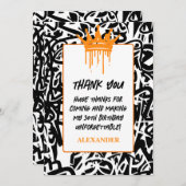 トレンディーグラフィティアーバンクラウンオレンジブラック サンキューカード (正面/裏面)