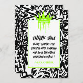 トレンディーグラフィティアーバンクラウングリーンブラック サンキューカード (正面/裏面)