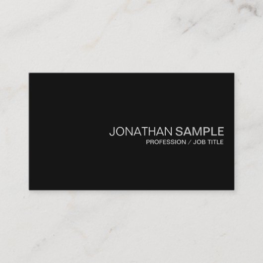 トレンディーグラマラスデザインプレーン白黒デラックス 名刺 (正面)