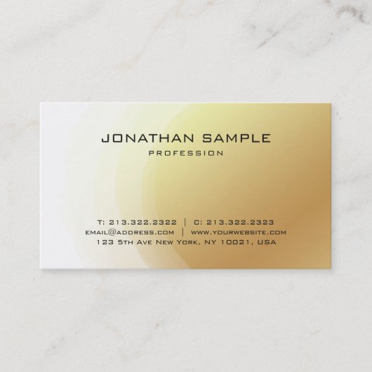 トレンディーグラマラス金ゴールドエレガントデザインモダンルクセ 名刺 (正面)
