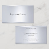 トレンディーグラマリーシルバールッエレガントププレーン 名刺 (正面/裏面)