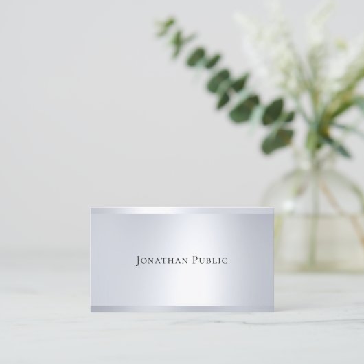 トレンディーグラマリーシルバールッエレガントププレーン 名刺 (スタンド正面)