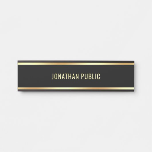 トレンディーグラマーブモダンラック&金ゴールドデザイン サインプレート (正面)